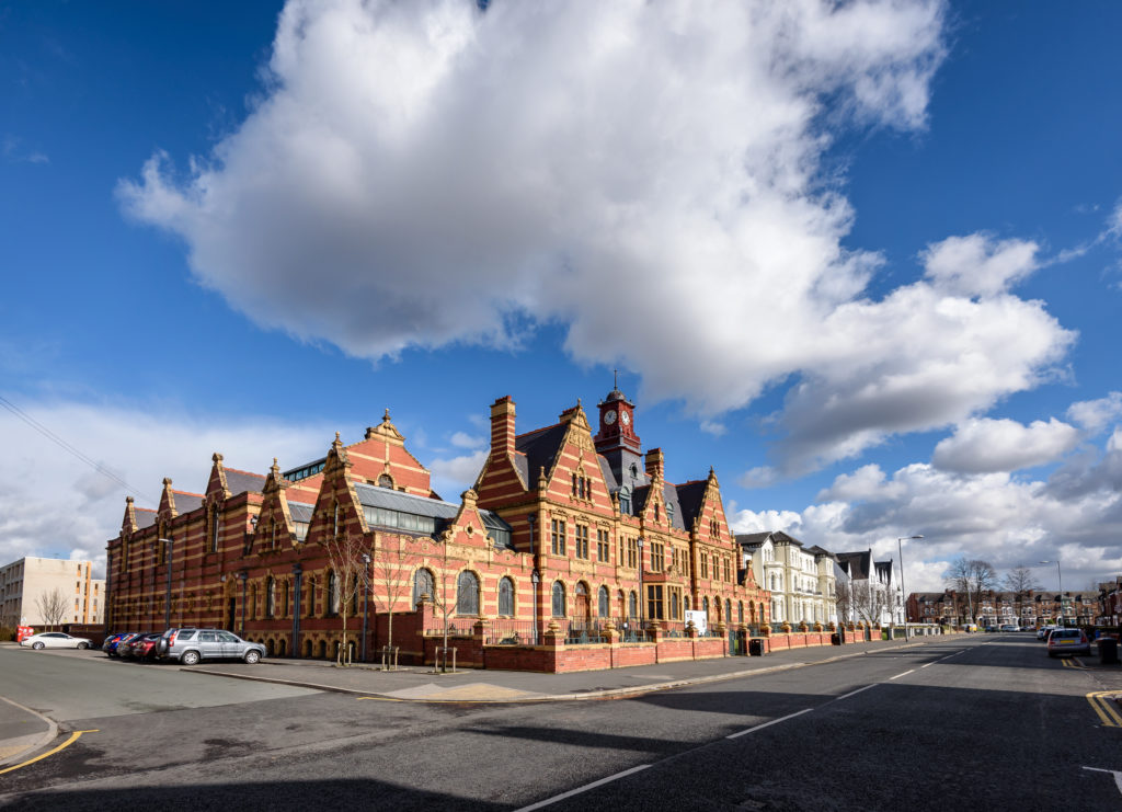 Outside shot of Victoria Baths, Manchester