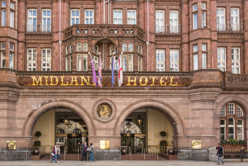 Outside of the Midlands Hotel, Manchester