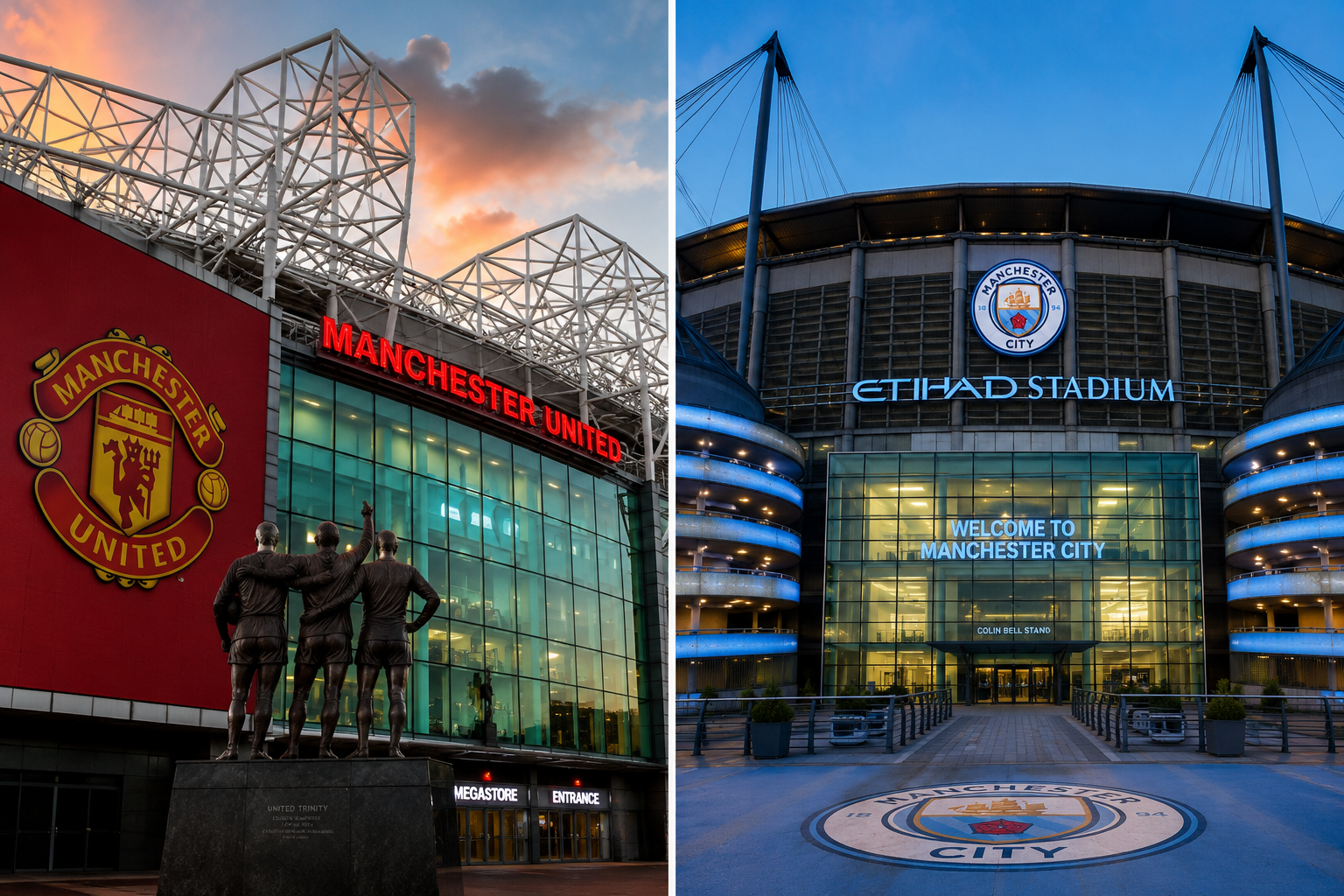 Manchester United and Man City